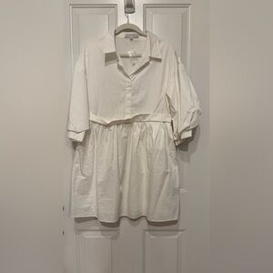 English Factory White Button-Up Dress
